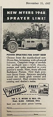 1947 Ad.(xh75)~f.e. Myers Bros. Co. Ashland Ohio. Myers Orchard Sprayers • $5.49