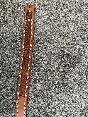 Vintage Tooled Leather Belt  • $25