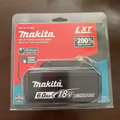Makita 18V Lithium-Ion 6.0Ah Battery (BL1860B)--1 Pack NEW • $50