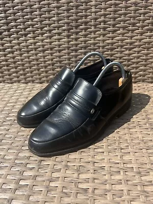 DB Extra Wide UK 8.5 Black Leather Mens Formal Shoes Good Condition • £10