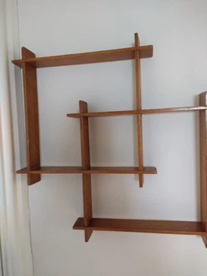£12 • Buy Vintage Wooden Display Shelving Wall Unit 