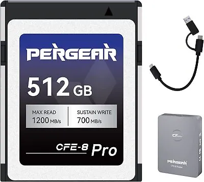 $419 • Buy 2022 Upgraded PERGEAR 512GB CF Express Type-b Memory Card For 4K To 8K+ Reader