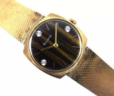 Vintage 1972 N2 Bulova 10KRGP Case Fancy Dial Manual Wind Watch Runs Lot.ey • $49.99