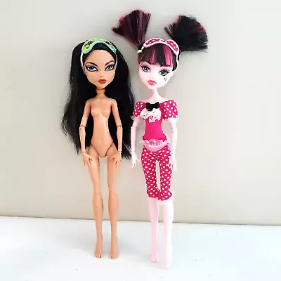 Monster High Dead Tired Draculaura & Cleo De Nile Dolls Doll Lot Mattel • $24.95