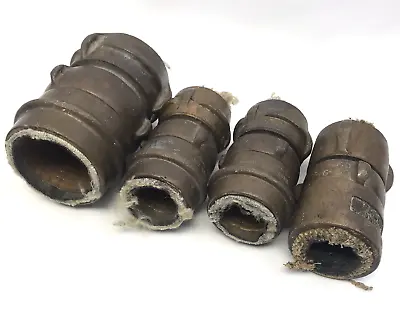 Vintage Brass Fire Hose Coupling Lot Of 4 - Fabric Firehose Fittings 2 Sizes • $139