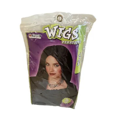 (NEW IN BAG) Black 24” Long Vampiress Witch Elvira Wig Adult Halloween Costumes • $8
