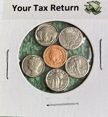  Your Tax Return  - Mini Obsolete U.s. Coins Set In Holder • $7.98