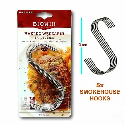 £5.99 • Buy Stainless Steel 6  BUTCHERS HOOKS For MEAT SMOKE HOUSE PACK OF 5 