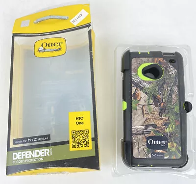 OtterBox Defender Series Phone Case For HTC One  Black Camo Green With Clip • $4.99