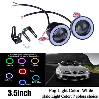 89mm Car Projector LED Fog Light Lamp Round Purple Halo Angel Eye Ring Bulbs / • $25.98