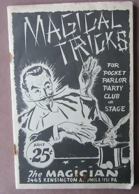 Vintage 1940s Magic Tricks * The Magician Catalog For Parlor Party Club Stage  • $19
