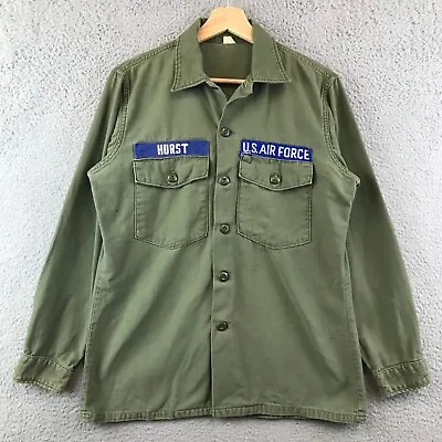 Vintage Air Force Vietnam 1975 OG-107 Fatigue Blouse Shirt Army Size 15.5x33 • $24.99