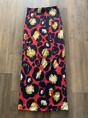 River Island Red Mix Maxi Tube Skirt Size 8 • £9.99