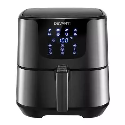 Devanti Air Fryer 7L LCD Fryers Oven Airfryer Kitchen Healthy Cooker Stainless S • $123