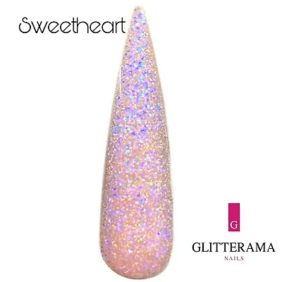 SWEETHEART Glitterama Nail Acrylic Glitter Powder Iridescent Purple Pink Shimmer • £2.95