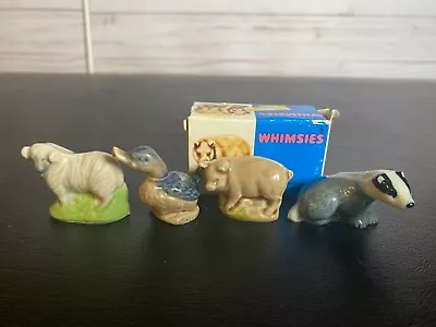 Wade Whimsies Figurine Set Badger Ram Duck Head Up And Pig With Box • $9.99