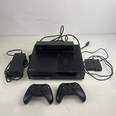 Microsoft Xbox One 1540 500GB Console Black + Wireless Controllers Cables Kinect • $169.95