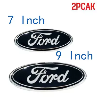 $15.99 • Buy 2x Ford BLACK&SLIVER Oval Emblem 9 In+7 In Badge For Grille /Tailgate 2004-2014