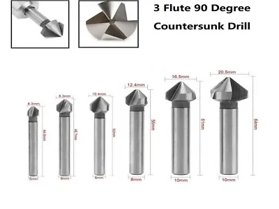 £6.40 • Buy  HSS Countersink Drill Bit With Grinding Function 3 Flute 90 Degree