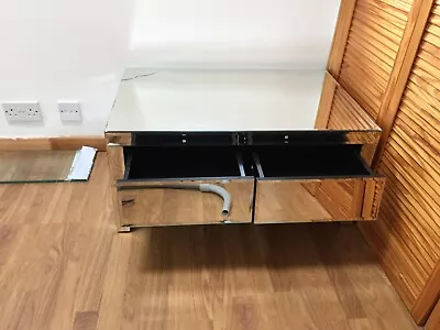 £18.50 • Buy Chest Drawers X2 Low Table Venetian Mirrored Storage Stand Unit Cabinet Tv