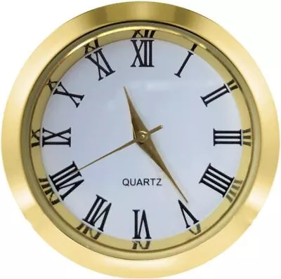 HILLHOME Mini Clock Insert 1-1/2 Inch (37 Mm) Round Quartz Movement Gold  • $15.95