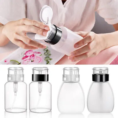 250ml Push Down Empty Pump Dispenser Nail Polish Remover Clear Bottle Reusable❀ • $3.81