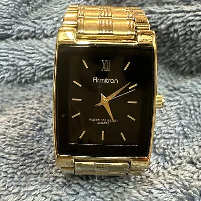 Armitron Mens Gold Color Stainless Steel Bracelet Watch 20/1576 WORKING CLASSY • $14.95