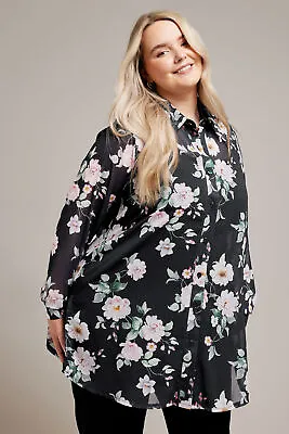 YOURS LONDON Plus Size Floral Longline Shirt • £40