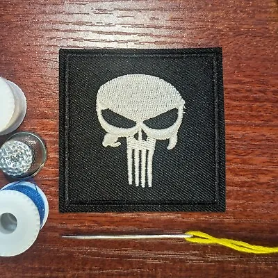 Punisher Patch Frank Castle Marvel Comics Superhero Embroidered Iron On 2.5x2.5  • $5