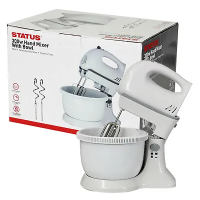 Hand Mixer With Bowl 300w Status Pittsburgh White 5-speed Electric Baking 35196 • £44.99