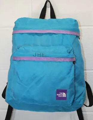 Vintage The North Face 1989 Backpack Teal Purple Tag Hiking Daypack LIGHTWEIGHT • $29.97