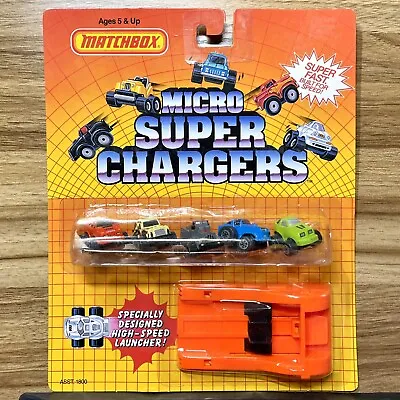 Matchbox Micro Super Chargers 5 Pack With Launcher New In Package 1988 • $26.99