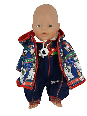 Zapf Creation Baby Born Doll With Clothes Snowman Coat And Dummy • £45