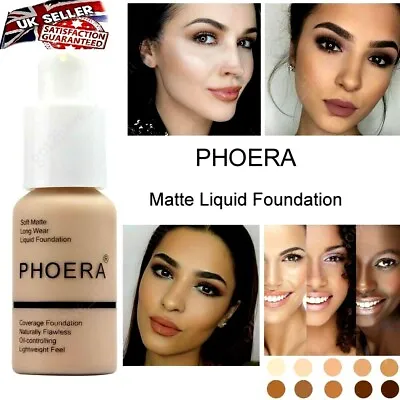£3.69 • Buy PHOERA® Foundation Concealer Full Coverage Makeup Matte Brighten Long Lasting UK