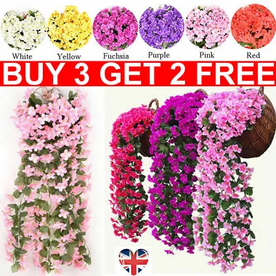 Artificial Fake Hanging Flowers Vine Plant Home Garden Indoor Outdoor Decor UK • £5.99