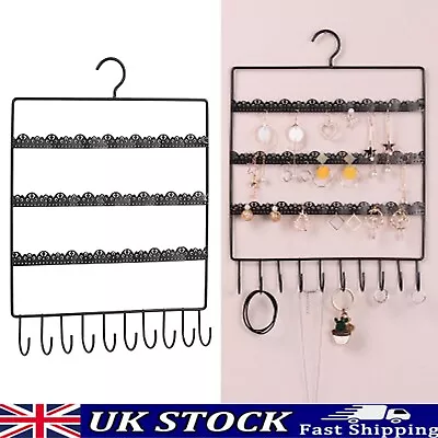 Wall Earring Jewelry Organizer Hanging Holder Necklace Display Stand Rack 3Layer • £6.69