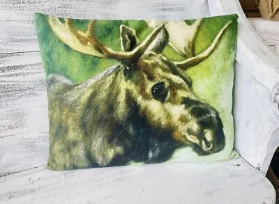 Moose Rustic Cabin Decor Pillow 20”x16” NEW • $21.88