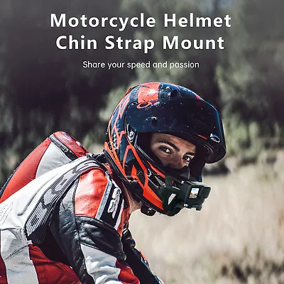Full Face Helmet Chin Mount Motorcycle Strap For GoPro-Hero 12 11 10 9 Insta360 • $17.49