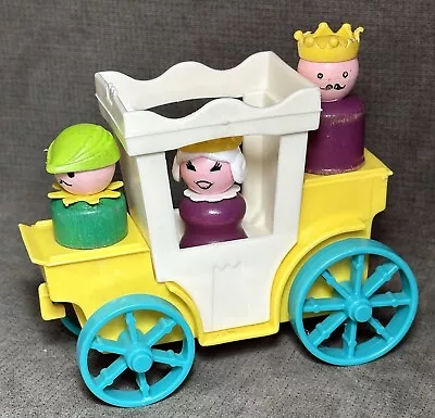 VTG Fisher Price Little People Play Family Castle Carriage King Queen Woodsman • $35