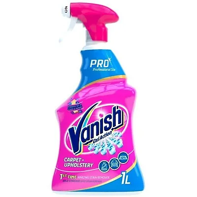 Vanish Professional Oxi Action Carpet Cleaner Upholstery Stain Remover Spray 1L • £11.39