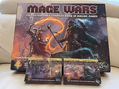 Mage Wars Board Game Arcane Wonders Unplayed + Core Spell Tome 1 + 2 Sealed New • $30