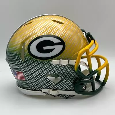 Green Bay Packers CUSTOM 2-Tone Gold/Green Hydro-Dipped Mini Football Helmet • $140