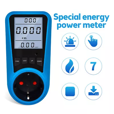 LCD Power Watt Meter Plug Consumption Electricity Usage Energy Amps Volt Monitor • $31.90