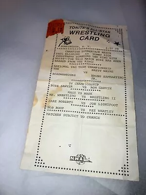 Original 1980's NWA Mid-Atlantic Wrestling Ticket Stub W/ Match Sheet Card WWE • $79.99