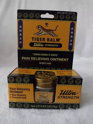 Tiger Balm Ultra Strength Pain Relieving Ointment 0.63 Oz Exp 8/2026 • $10.99