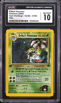 2000 4 Erika's Venusaur 1st Edition Holo Rare Pokemon TCG Card CGC 10 Gem Mint • $900