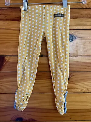 Matilda Jane Pebbles Leggings EUC Girls Once Upon A Time Yellow Dot Pants Size 2 • $34.99