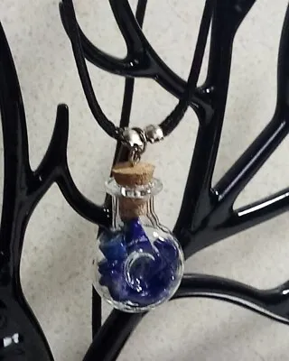 $3.67 • Buy Mini Gemstone Filled Glass Jar Pendant Lapis Lazuli