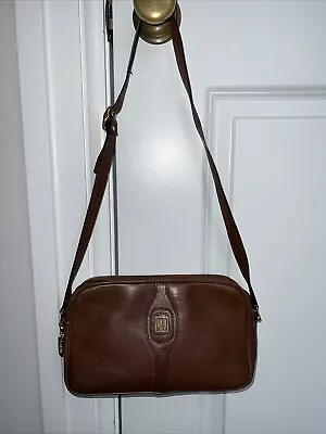 Vintage Lanvin Tan Brown Leather Shoulder Bag Purse Made In Italy • $19.99