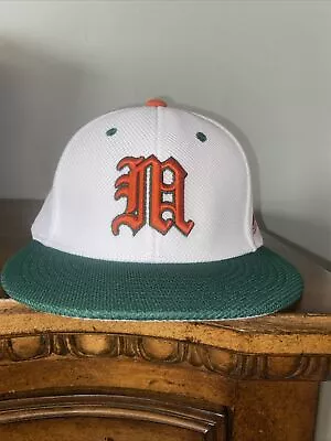 Adidas Miami Hurricanes Baseball Hat Fitted Size 7 1/4 White On Field Cap • $23.99